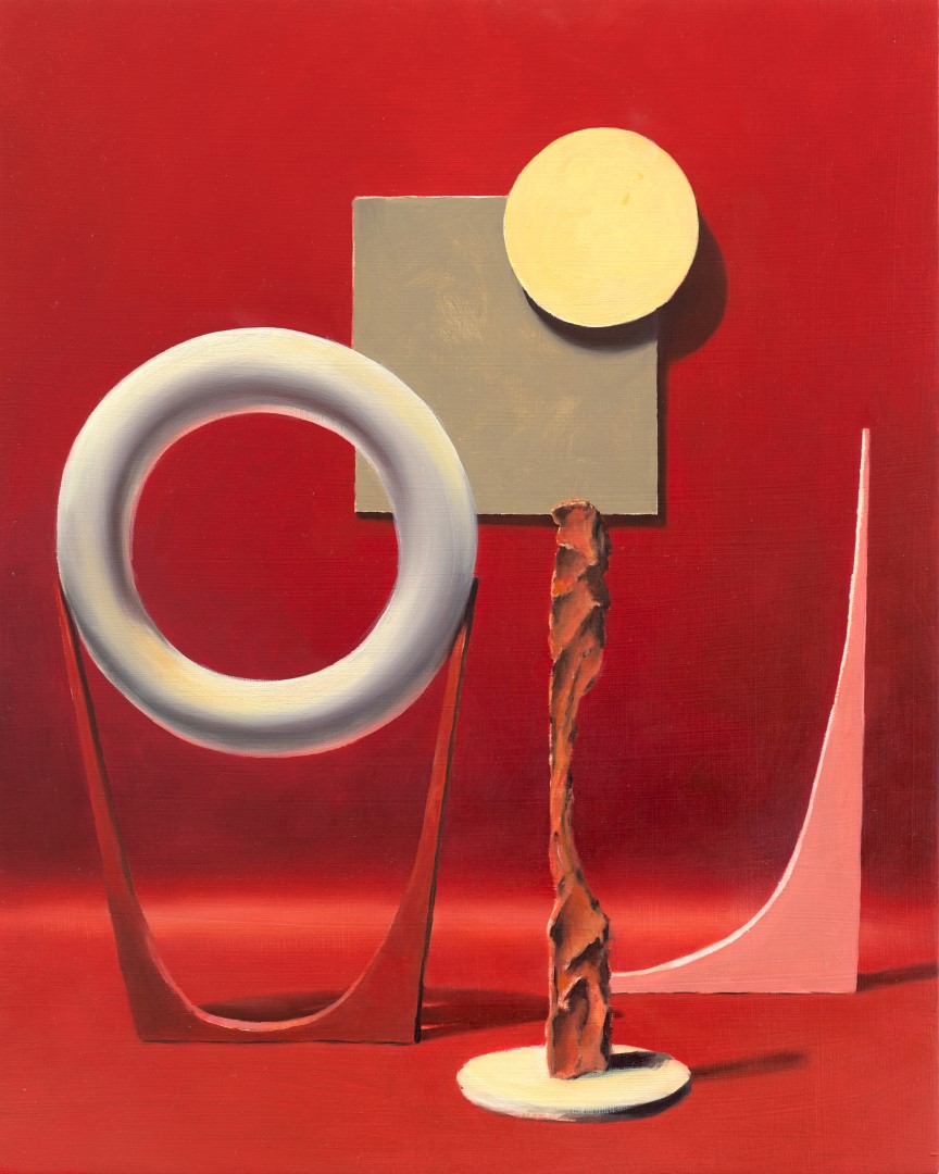 Modernist Still Life (Scharlaken) (2022), 50 x 40 cm, oil on panel